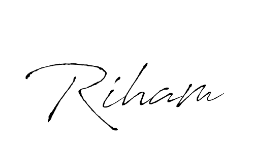 Create a beautiful signature design for name Riham. With this signature (Antro_Vectra) fonts, you can make a handwritten signature for free. Riham signature style 6 images and pictures png