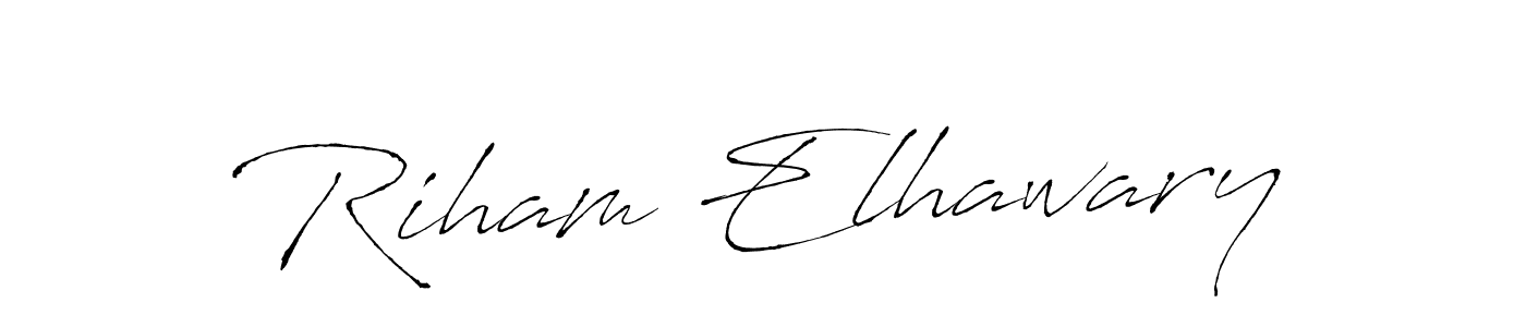 Make a beautiful signature design for name Riham Elhawary. With this signature (Antro_Vectra) style, you can create a handwritten signature for free. Riham Elhawary signature style 6 images and pictures png