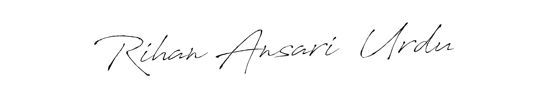 Antro_Vectra is a professional signature style that is perfect for those who want to add a touch of class to their signature. It is also a great choice for those who want to make their signature more unique. Get Rihan Ansari  Urdu name to fancy signature for free. Rihan Ansari  Urdu signature style 6 images and pictures png