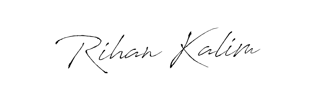 This is the best signature style for the Rihan Kalim name. Also you like these signature font (Antro_Vectra). Mix name signature. Rihan Kalim signature style 6 images and pictures png