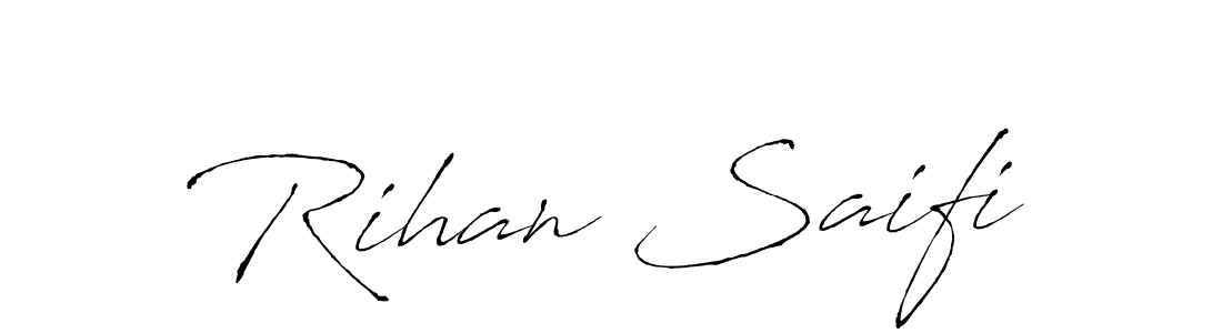 Similarly Antro_Vectra is the best handwritten signature design. Signature creator online .You can use it as an online autograph creator for name Rihan Saifi. Rihan Saifi signature style 6 images and pictures png