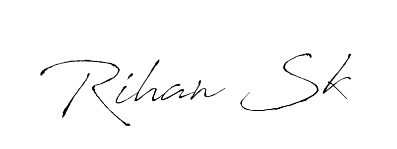 The best way (Antro_Vectra) to make a short signature is to pick only two or three words in your name. The name Rihan Sk include a total of six letters. For converting this name. Rihan Sk signature style 6 images and pictures png