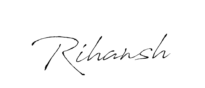 Antro_Vectra is a professional signature style that is perfect for those who want to add a touch of class to their signature. It is also a great choice for those who want to make their signature more unique. Get Rihansh name to fancy signature for free. Rihansh signature style 6 images and pictures png