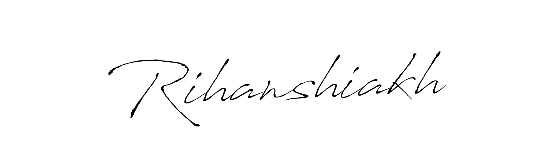 You should practise on your own different ways (Antro_Vectra) to write your name (Rihanshiakh) in signature. don't let someone else do it for you. Rihanshiakh signature style 6 images and pictures png