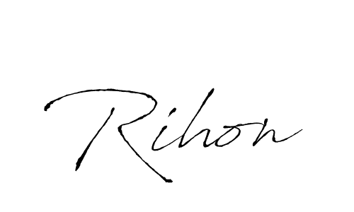 Antro_Vectra is a professional signature style that is perfect for those who want to add a touch of class to their signature. It is also a great choice for those who want to make their signature more unique. Get Rihon name to fancy signature for free. Rihon signature style 6 images and pictures png