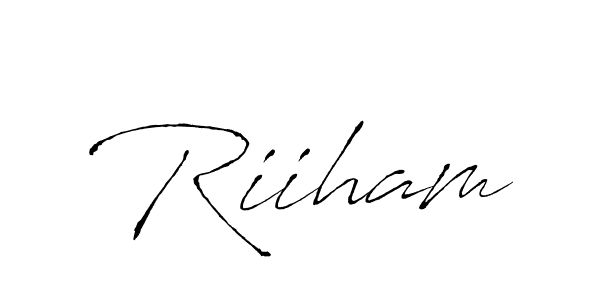 if you are searching for the best signature style for your name Riiham. so please give up your signature search. here we have designed multiple signature styles  using Antro_Vectra. Riiham signature style 6 images and pictures png