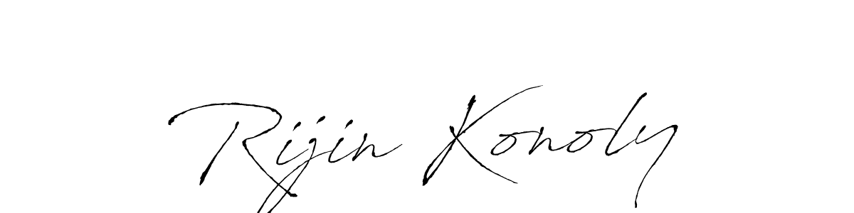 This is the best signature style for the Rijin Konoly name. Also you like these signature font (Antro_Vectra). Mix name signature. Rijin Konoly signature style 6 images and pictures png