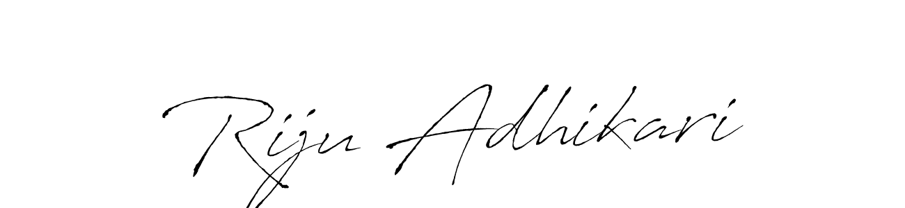 Create a beautiful signature design for name Riju Adhikari. With this signature (Antro_Vectra) fonts, you can make a handwritten signature for free. Riju Adhikari signature style 6 images and pictures png