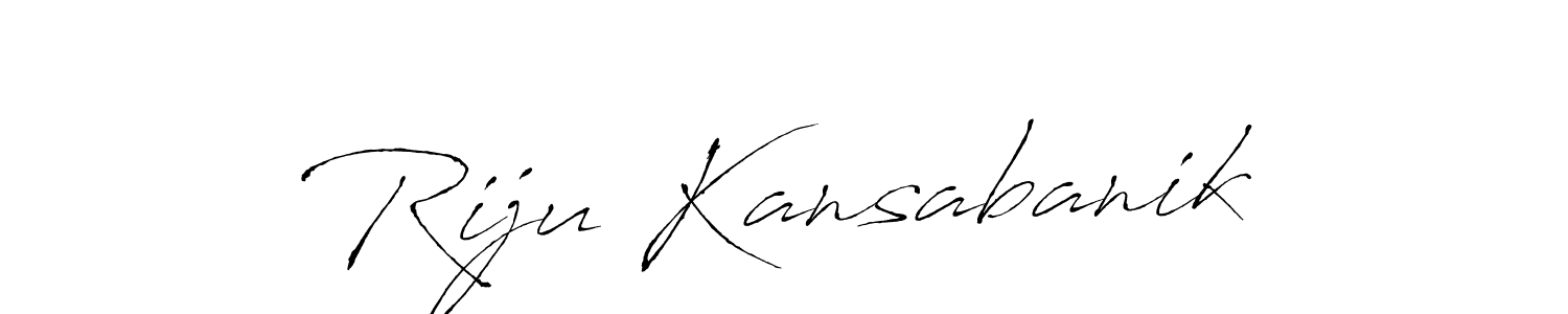 Design your own signature with our free online signature maker. With this signature software, you can create a handwritten (Antro_Vectra) signature for name Riju Kansabanik. Riju Kansabanik signature style 6 images and pictures png