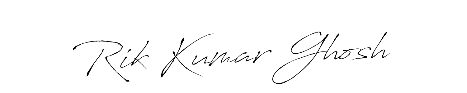 How to make Rik Kumar Ghosh name signature. Use Antro_Vectra style for creating short signs online. This is the latest handwritten sign. Rik Kumar Ghosh signature style 6 images and pictures png