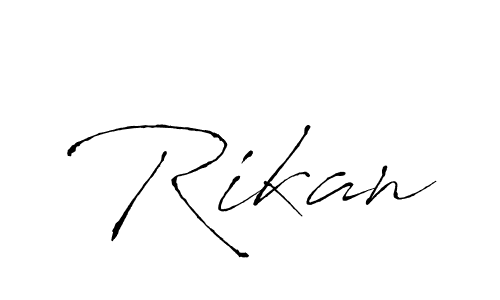 Create a beautiful signature design for name Rikan. With this signature (Antro_Vectra) fonts, you can make a handwritten signature for free. Rikan signature style 6 images and pictures png