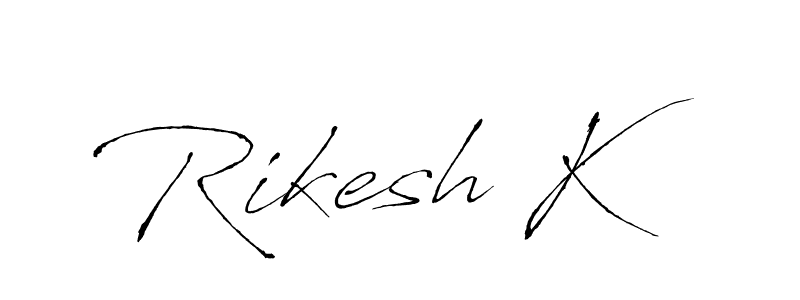 if you are searching for the best signature style for your name Rikesh K. so please give up your signature search. here we have designed multiple signature styles  using Antro_Vectra. Rikesh K signature style 6 images and pictures png