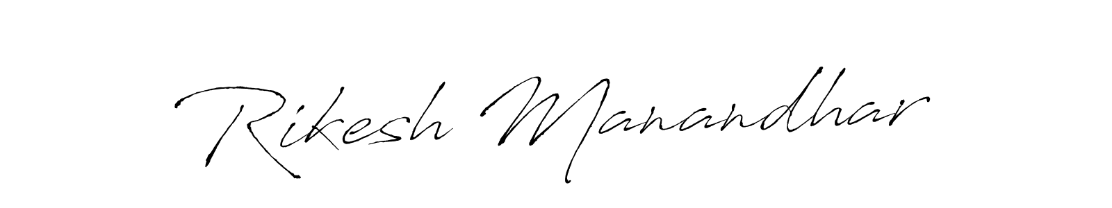 Create a beautiful signature design for name Rikesh Manandhar. With this signature (Antro_Vectra) fonts, you can make a handwritten signature for free. Rikesh Manandhar signature style 6 images and pictures png
