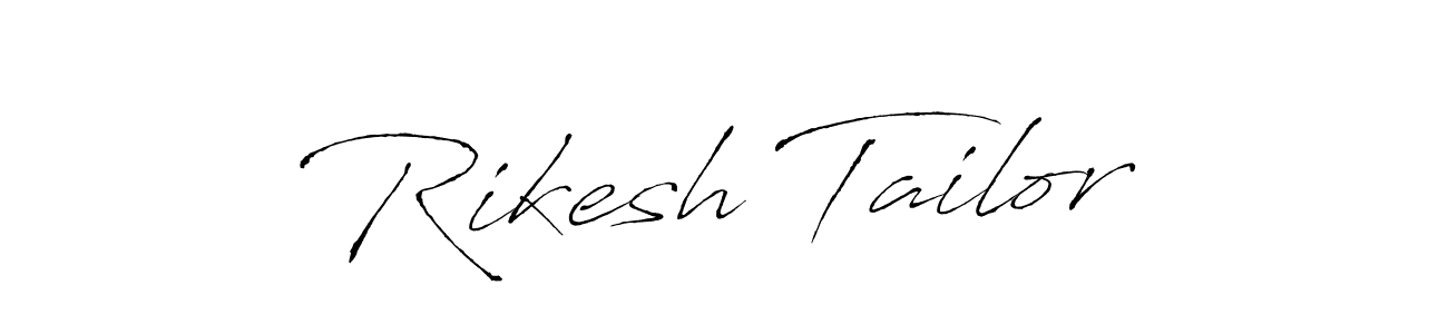 How to make Rikesh Tailor name signature. Use Antro_Vectra style for creating short signs online. This is the latest handwritten sign. Rikesh Tailor signature style 6 images and pictures png