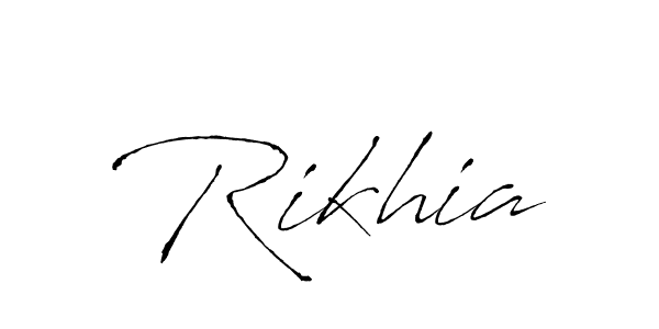 Create a beautiful signature design for name Rikhia. With this signature (Antro_Vectra) fonts, you can make a handwritten signature for free. Rikhia signature style 6 images and pictures png