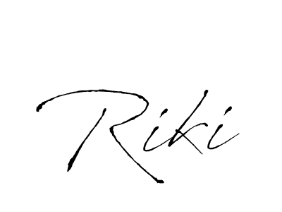 Design your own signature with our free online signature maker. With this signature software, you can create a handwritten (Antro_Vectra) signature for name Riki. Riki signature style 6 images and pictures png