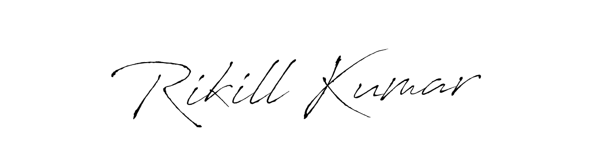 How to make Rikill Kumar name signature. Use Antro_Vectra style for creating short signs online. This is the latest handwritten sign. Rikill Kumar signature style 6 images and pictures png