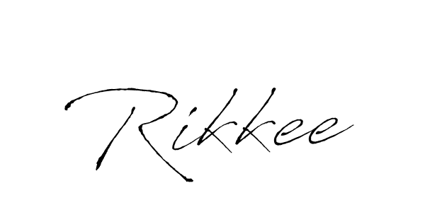 Design your own signature with our free online signature maker. With this signature software, you can create a handwritten (Antro_Vectra) signature for name Rikkee. Rikkee signature style 6 images and pictures png