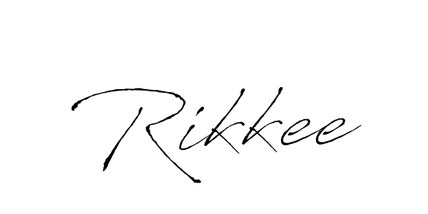 Design your own signature with our free online signature maker. With this signature software, you can create a handwritten (Antro_Vectra) signature for name Rikkee. Rikkee signature style 6 images and pictures png