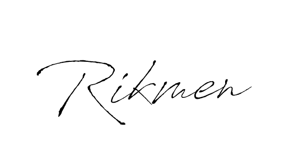 Use a signature maker to create a handwritten signature online. With this signature software, you can design (Antro_Vectra) your own signature for name Rikmen. Rikmen signature style 6 images and pictures png