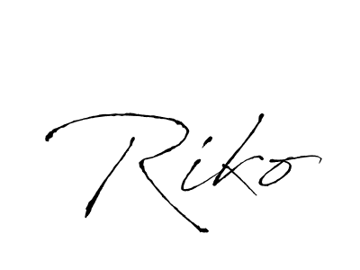 Design your own signature with our free online signature maker. With this signature software, you can create a handwritten (Antro_Vectra) signature for name Riko. Riko signature style 6 images and pictures png