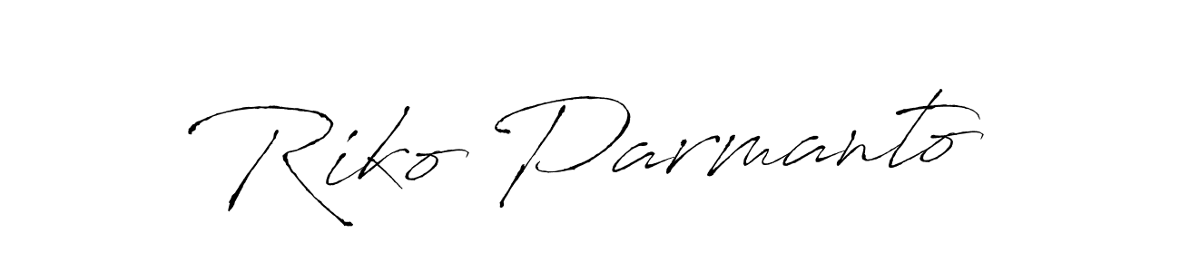 Design your own signature with our free online signature maker. With this signature software, you can create a handwritten (Antro_Vectra) signature for name Riko Parmanto. Riko Parmanto signature style 6 images and pictures png