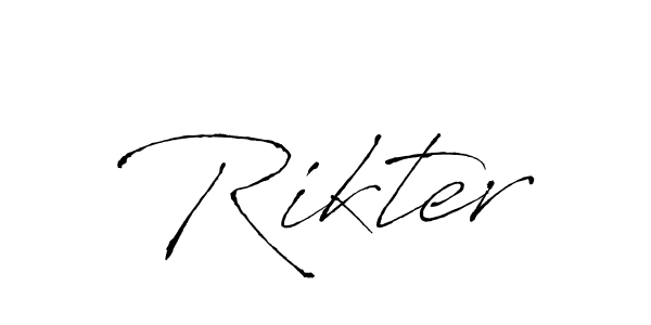It looks lik you need a new signature style for name Rikter. Design unique handwritten (Antro_Vectra) signature with our free signature maker in just a few clicks. Rikter signature style 6 images and pictures png