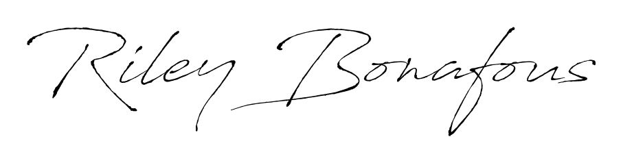 A timeless handwritten aesthetic for Riley Bonafous. The Antro_Vectra font gives your signature a handcrafted feel with natural curves. Riley Bonafous signature style 6 images and pictures png