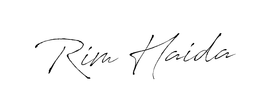 Make a beautiful signature design for name Rim Haida. With this signature (Antro_Vectra) style, you can create a handwritten signature for free. Rim Haida signature style 6 images and pictures png