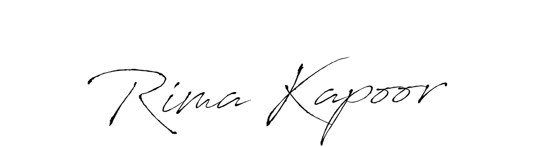 How to make Rima Kapoor name signature. Use Antro_Vectra style for creating short signs online. This is the latest handwritten sign. Rima Kapoor signature style 6 images and pictures png