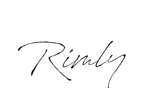 Design your own signature with our free online signature maker. With this signature software, you can create a handwritten (Antro_Vectra) signature for name Rimly. Rimly signature style 6 images and pictures png