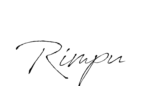 Design your own signature with our free online signature maker. With this signature software, you can create a handwritten (Antro_Vectra) signature for name Rimpu. Rimpu signature style 6 images and pictures png