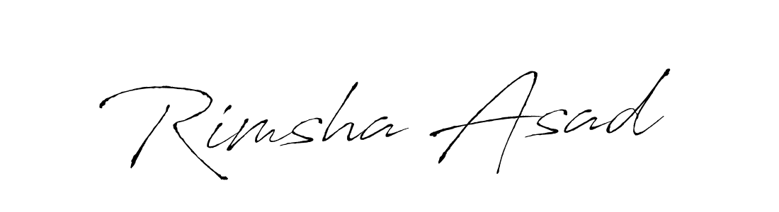 Create a beautiful signature design for name Rimsha Asad. With this signature (Antro_Vectra) fonts, you can make a handwritten signature for free. Rimsha Asad signature style 6 images and pictures png