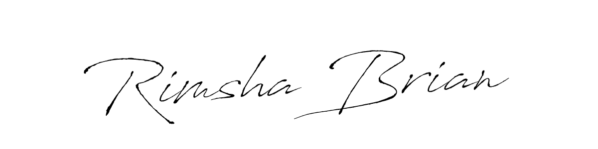 This is the best signature style for the Rimsha Brian name. Also you like these signature font (Antro_Vectra). Mix name signature. Rimsha Brian signature style 6 images and pictures png