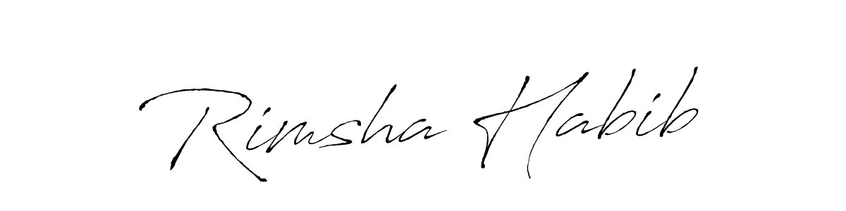 Also we have Rimsha Habib name is the best signature style. Create professional handwritten signature collection using Antro_Vectra autograph style. Rimsha Habib signature style 6 images and pictures png