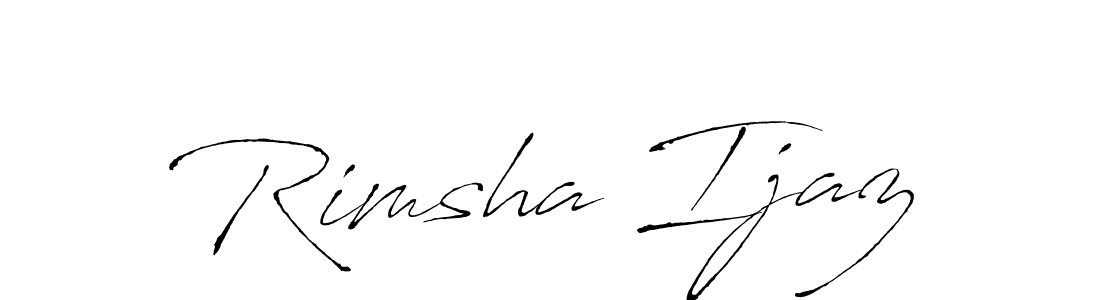 This is the best signature style for the Rimsha Ijaz name. Also you like these signature font (Antro_Vectra). Mix name signature. Rimsha Ijaz signature style 6 images and pictures png