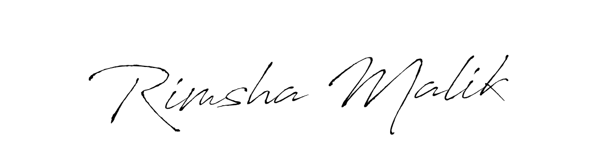 Antro_Vectra is a professional signature style that is perfect for those who want to add a touch of class to their signature. It is also a great choice for those who want to make their signature more unique. Get Rimsha Malik name to fancy signature for free. Rimsha Malik signature style 6 images and pictures png