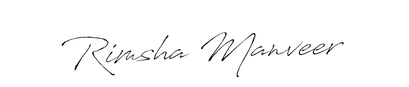 How to make Rimsha Manveer signature? Antro_Vectra is a professional autograph style. Create handwritten signature for Rimsha Manveer name. Rimsha Manveer signature style 6 images and pictures png