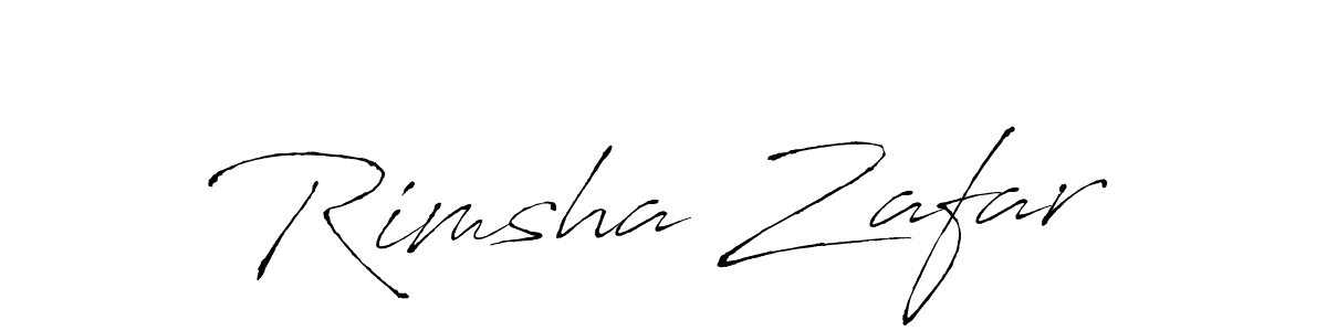 Make a beautiful signature design for name Rimsha Zafar. With this signature (Antro_Vectra) style, you can create a handwritten signature for free. Rimsha Zafar signature style 6 images and pictures png