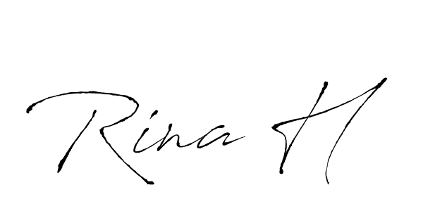 Use a signature maker to create a handwritten signature online. With this signature software, you can design (Antro_Vectra) your own signature for name Rina H. Rina H signature style 6 images and pictures png