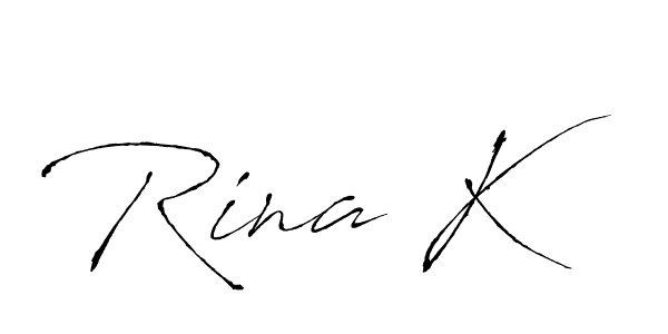 How to make Rina K name signature. Use Antro_Vectra style for creating short signs online. This is the latest handwritten sign. Rina K signature style 6 images and pictures png