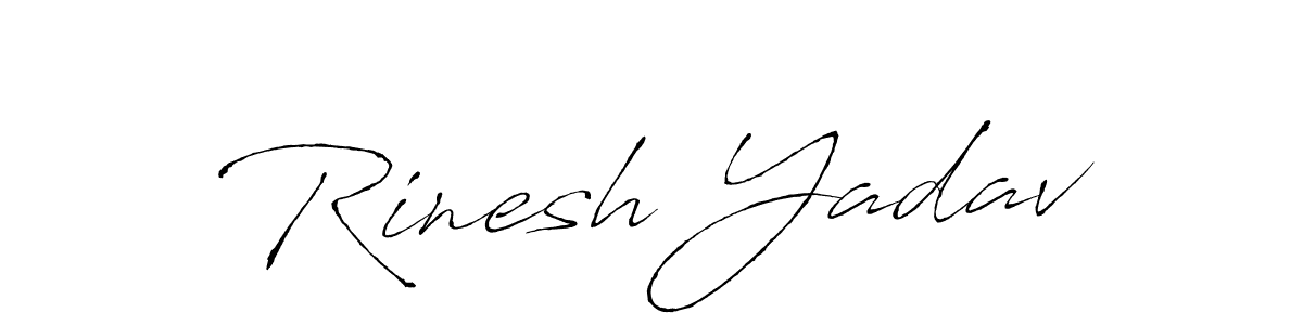 How to make Rinesh Yadav name signature. Use Antro_Vectra style for creating short signs online. This is the latest handwritten sign. Rinesh Yadav signature style 6 images and pictures png