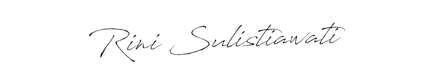 Create a beautiful signature design for name Rini Sulistiawati. With this signature (Antro_Vectra) fonts, you can make a handwritten signature for free. Rini Sulistiawati signature style 6 images and pictures png
