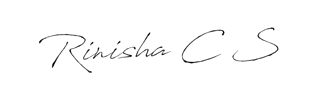 This is the best signature style for the Rinisha C S name. Also you like these signature font (Antro_Vectra). Mix name signature. Rinisha C S signature style 6 images and pictures png