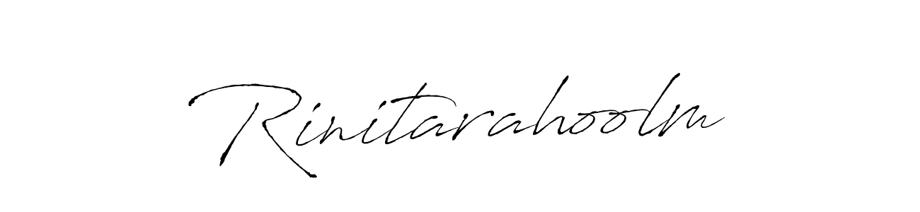 How to make Rinitarahoolm name signature. Use Antro_Vectra style for creating short signs online. This is the latest handwritten sign. Rinitarahoolm signature style 6 images and pictures png