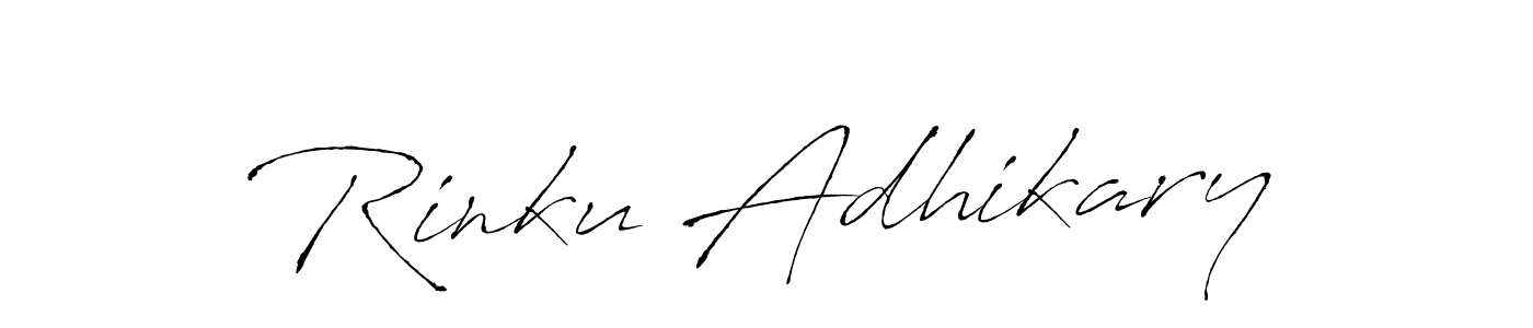 Make a beautiful signature design for name Rinku Adhikary. With this signature (Antro_Vectra) style, you can create a handwritten signature for free. Rinku Adhikary signature style 6 images and pictures png