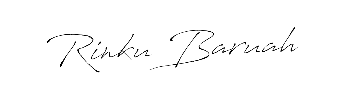 How to make Rinku Baruah name signature. Use Antro_Vectra style for creating short signs online. This is the latest handwritten sign. Rinku Baruah signature style 6 images and pictures png