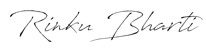 The Antro_Vectra font transforms the name Rinku Bharti into an executive sign with sharp precision and distinguished character. Rinku Bharti signature style 6 images and pictures png