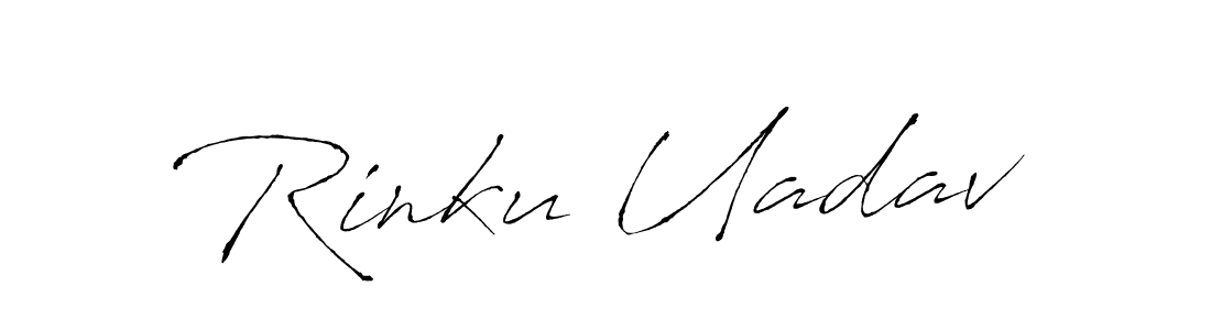 Antro_Vectra is a professional signature style that is perfect for those who want to add a touch of class to their signature. It is also a great choice for those who want to make their signature more unique. Get Rinku Uadav name to fancy signature for free. Rinku Uadav signature style 6 images and pictures png