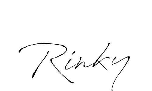 Use a signature maker to create a handwritten signature online. With this signature software, you can design (Antro_Vectra) your own signature for name Rinky. Rinky signature style 6 images and pictures png
